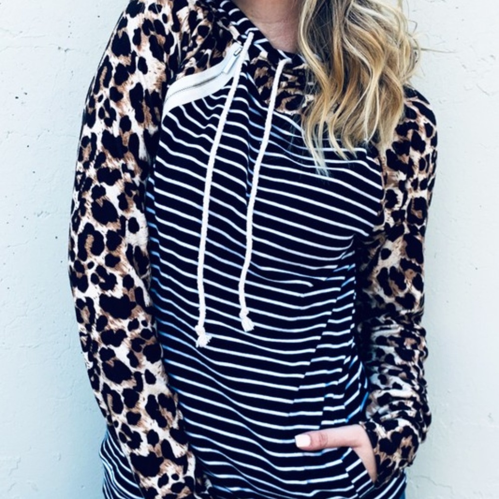 Leopard print pull over sweater